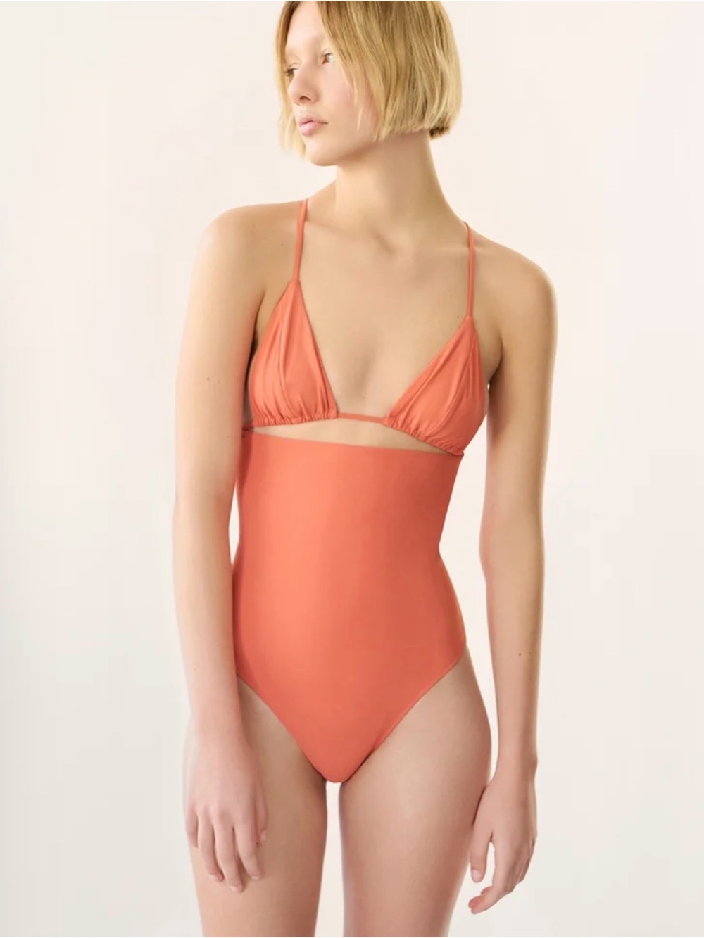 Araks One Piece Cut Out Swim in Orange Medium NWT